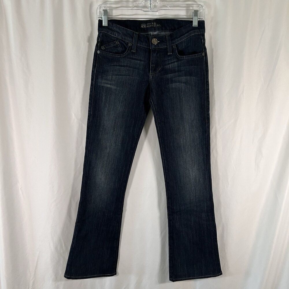 Rock Republic Jeans Women's 25 Dark Wash Blue Denim Low Rise 003193
